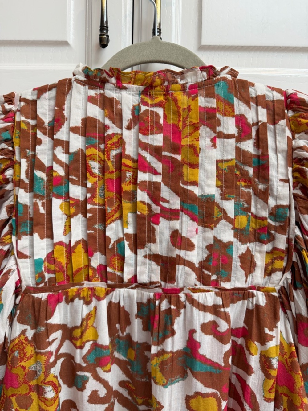 Cleobella Zola Puff Sleeve Organic Cotton Floral Boho Blouse Size Large - Picture 9 of 15